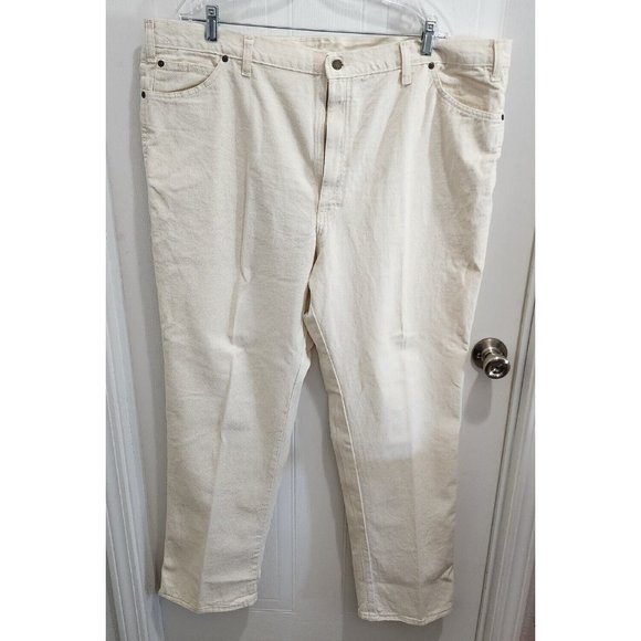 Vintage Sergio Valente Men's Off White Denim Jeans Size 44x32 Straight USA Made - Picture 1 of 10